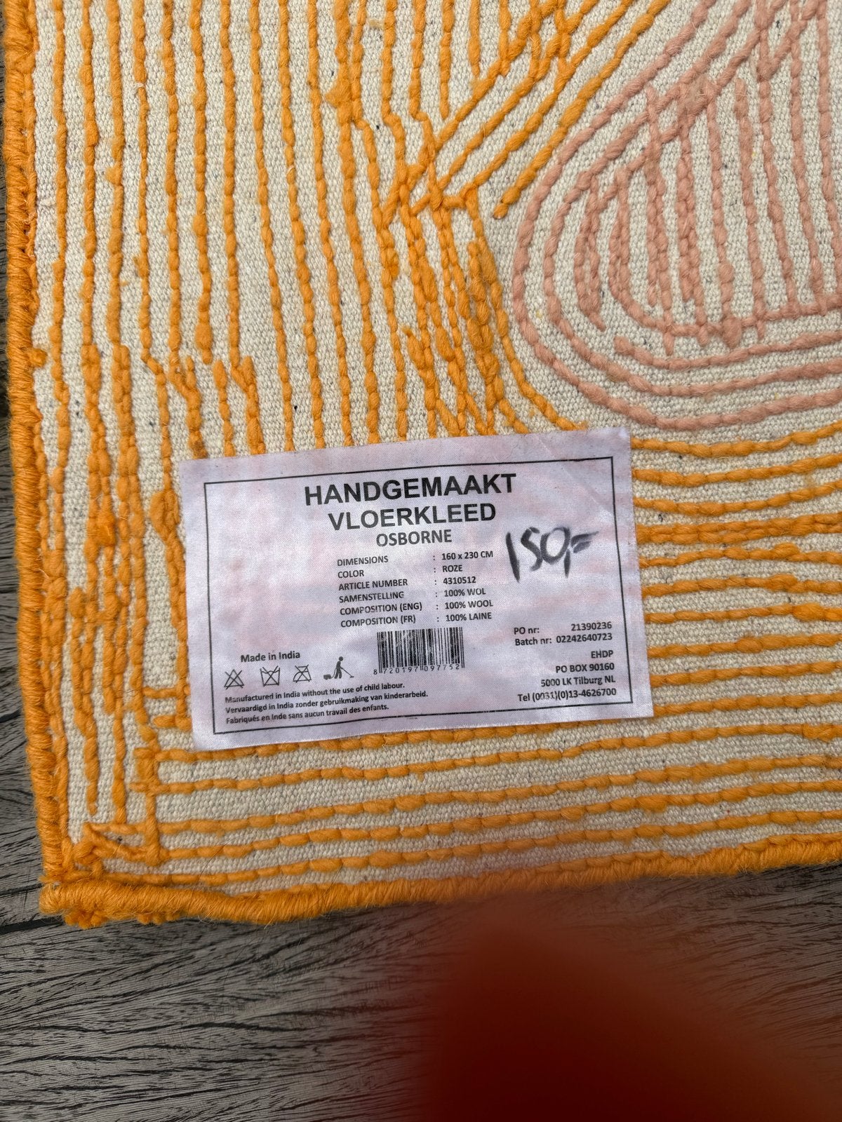 Karwei vloerkleed Osborne  - 160x230 cm, Ophalen, 150 tot 200 cm, 200 cm of meer, Zo goed als nieuw