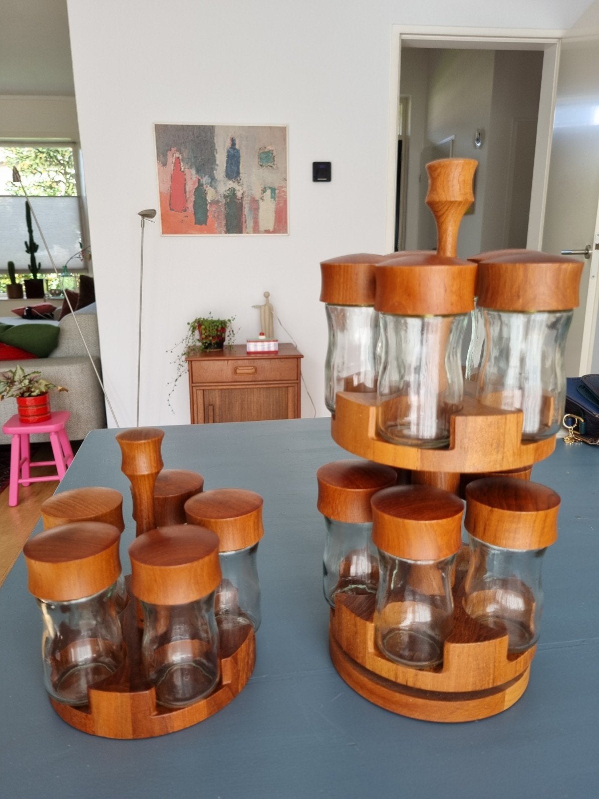 Origineel duo Digsmed Denmark Teak Kruidenrek, Overige typen, Hout, Ophalen of Verzenden, Zo goed als nieuw