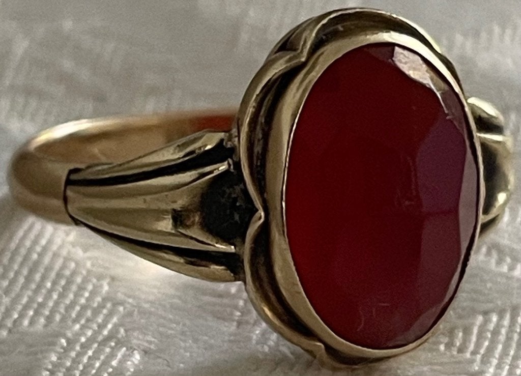 Zware 14K gouden ring 21mm Aller Spanninga Joure, Verzenden, Goud