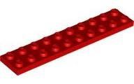 Lego plaatjes/plates 2x10 rood 5 stuks losse onderdelen, Kinderen en Baby's, Speelgoed | Duplo en Lego, Ophalen of Verzenden, Gebruikt