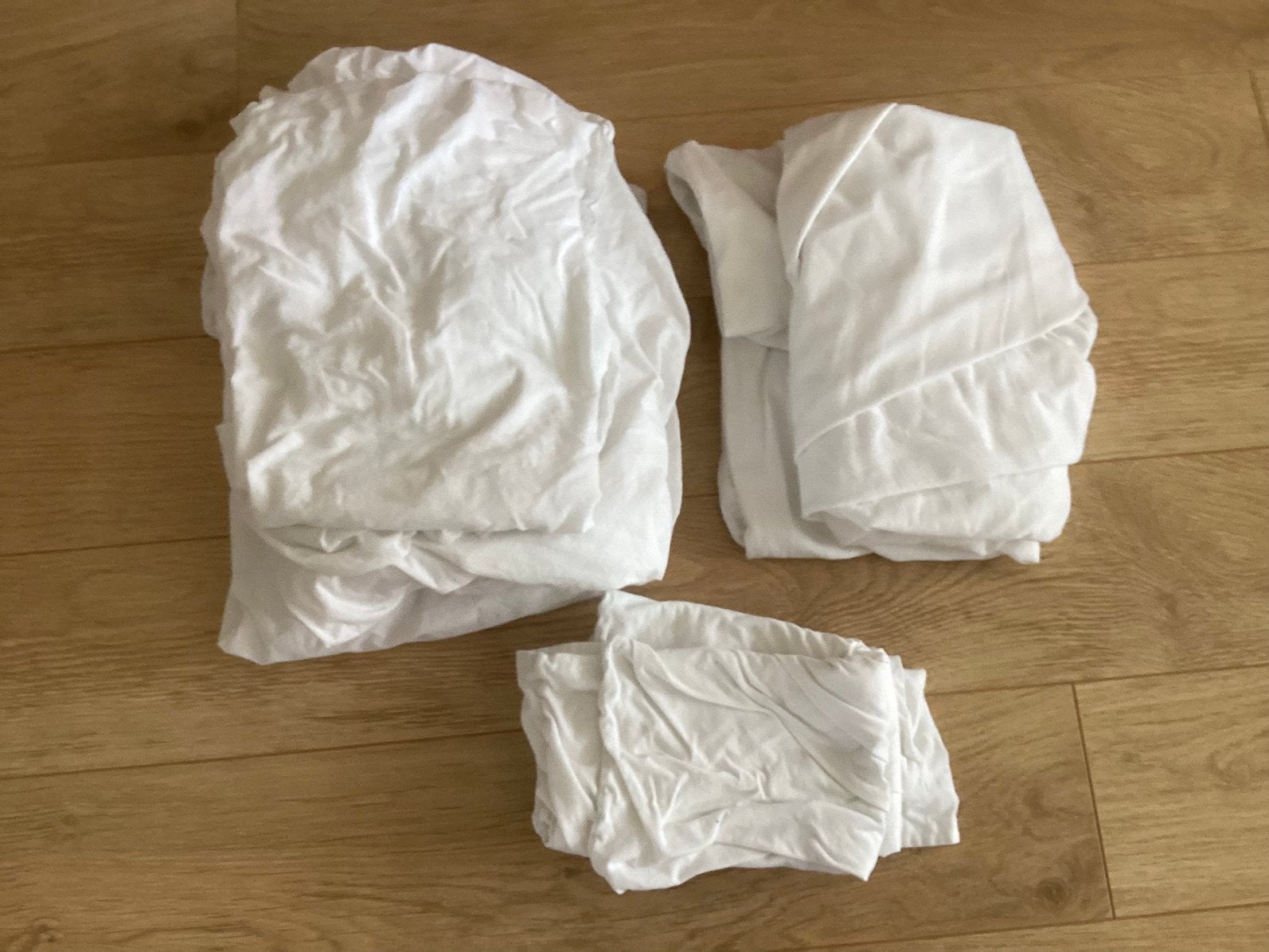 Hoeslakens kussenslopen molton, Ophalen, Eenpersoons, Zo goed als nieuw, Wit