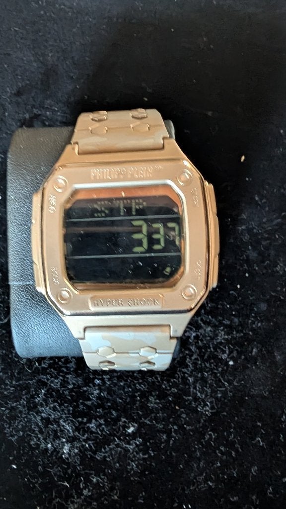 Philipp Plein Hyper Shock Camo Gold Horloge (Origineel), Staal, Polshorloge, Ophalen of Verzenden, Zo goed als nieuw