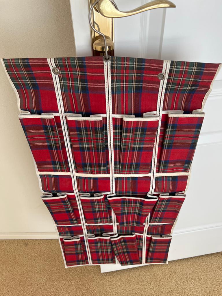 Retro geruite organizer/opbergzak, zo goed als nieuw, Kleding | Dames, Ophalen of Verzenden, Zo goed als nieuw