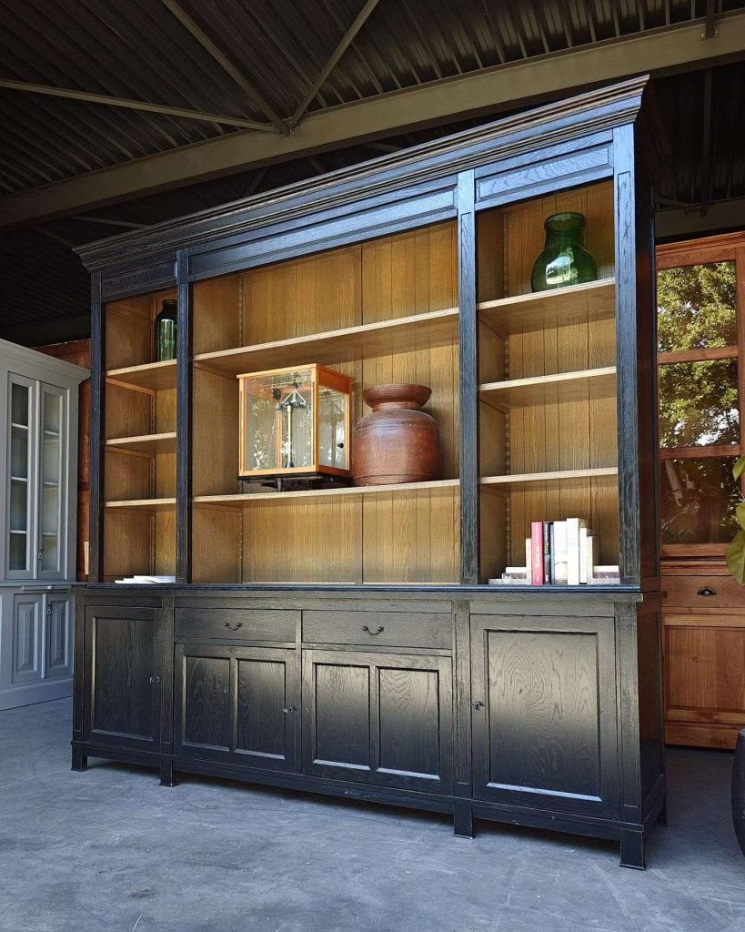 Prachtige grote boekenkast | Tv-kast, Vakkenkast zwart #0382, Gebruikt, -, 200 cm of meer, -