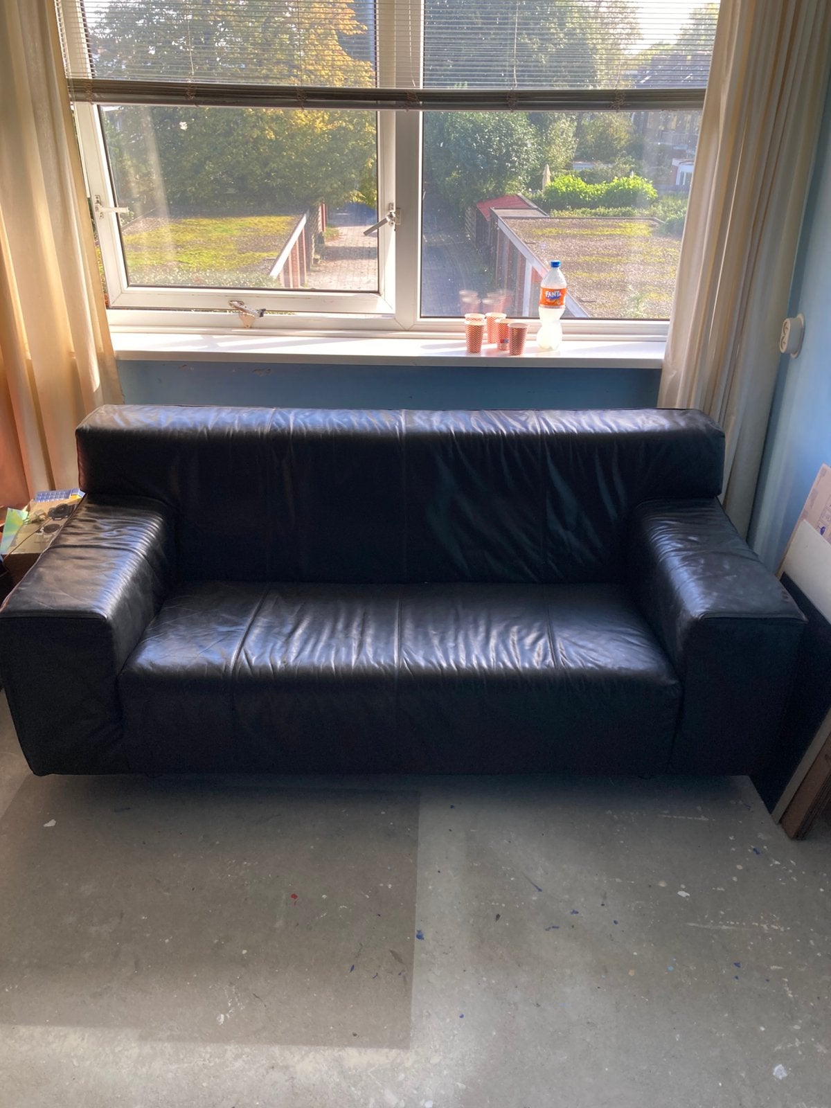 Mooie leren bank, Ophalen, Zo goed als nieuw, 75 tot 100 cm