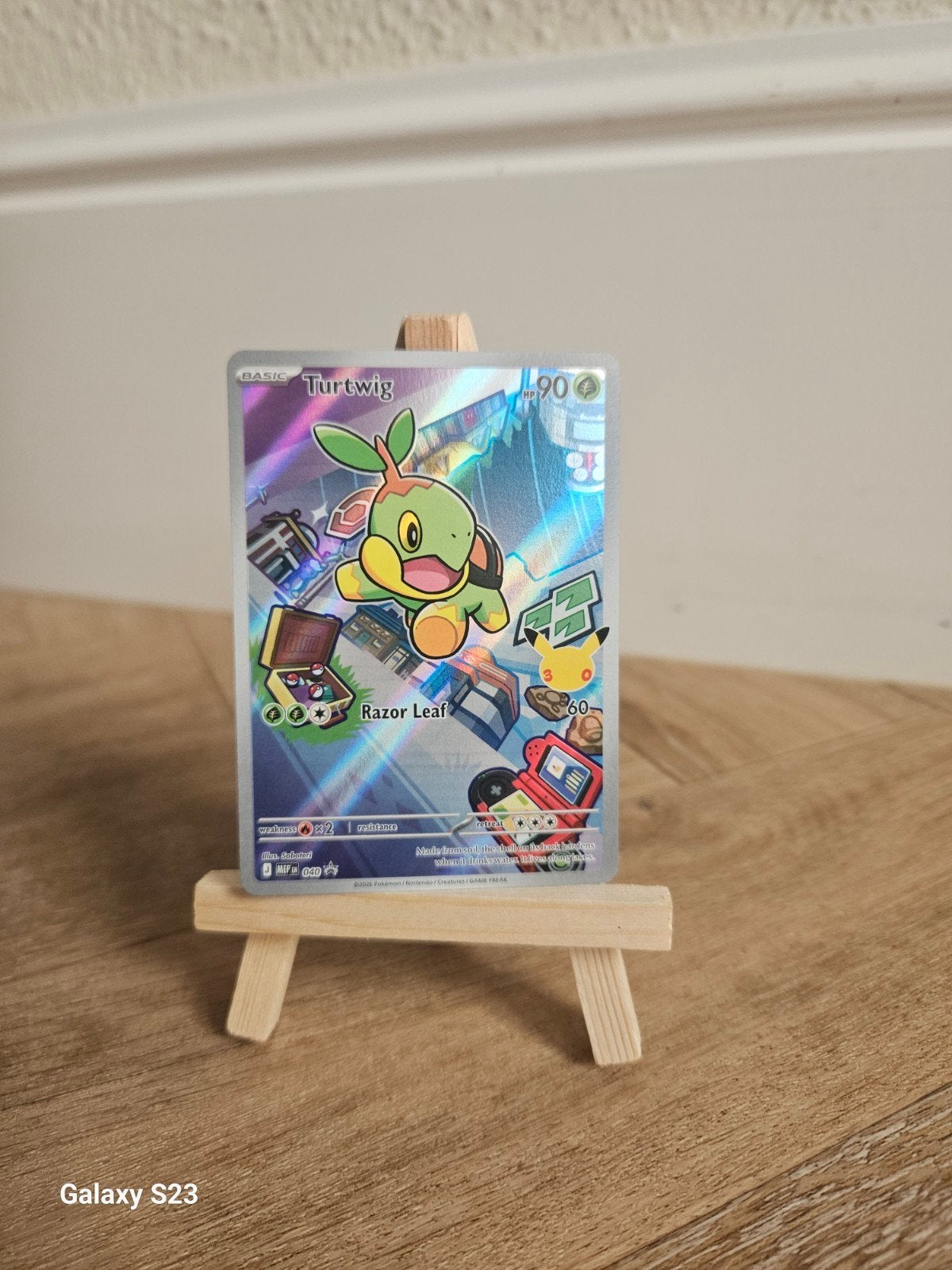 Turtwig Pokémon Kaart - Basic, Foil, 90 HP, Ophalen of Verzenden, Zo goed als nieuw, Losse kaart, Foil