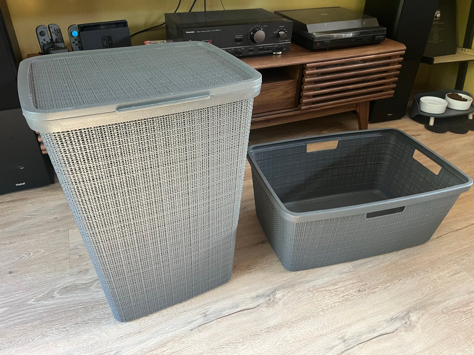 Curver wasmand en wasbox set - Grijs, Ophalen, Kunststof, Zo goed als nieuw, Modern