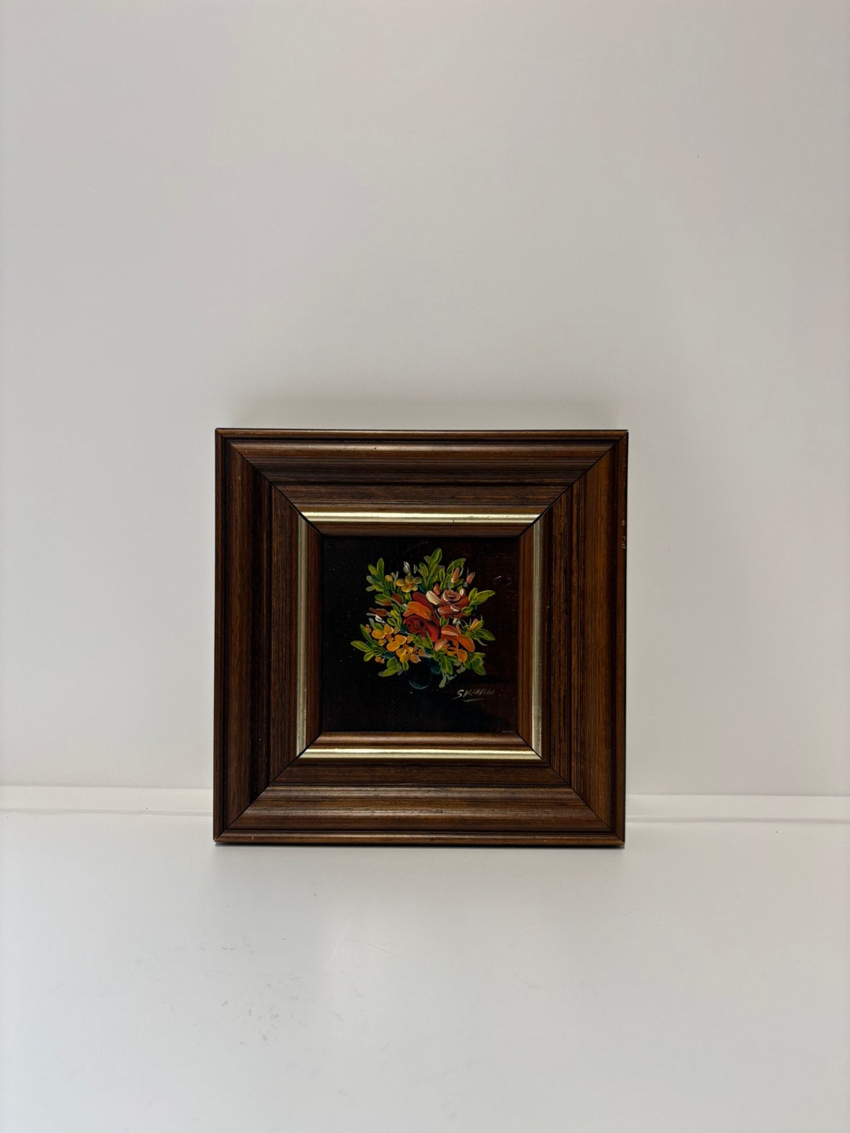 Vintagd olieverf schilderij bloemen, Antiek en Kunst, Kunst | Schilderijen | Klassiek, Bloemen, Ophalen of Verzenden, Olieverf