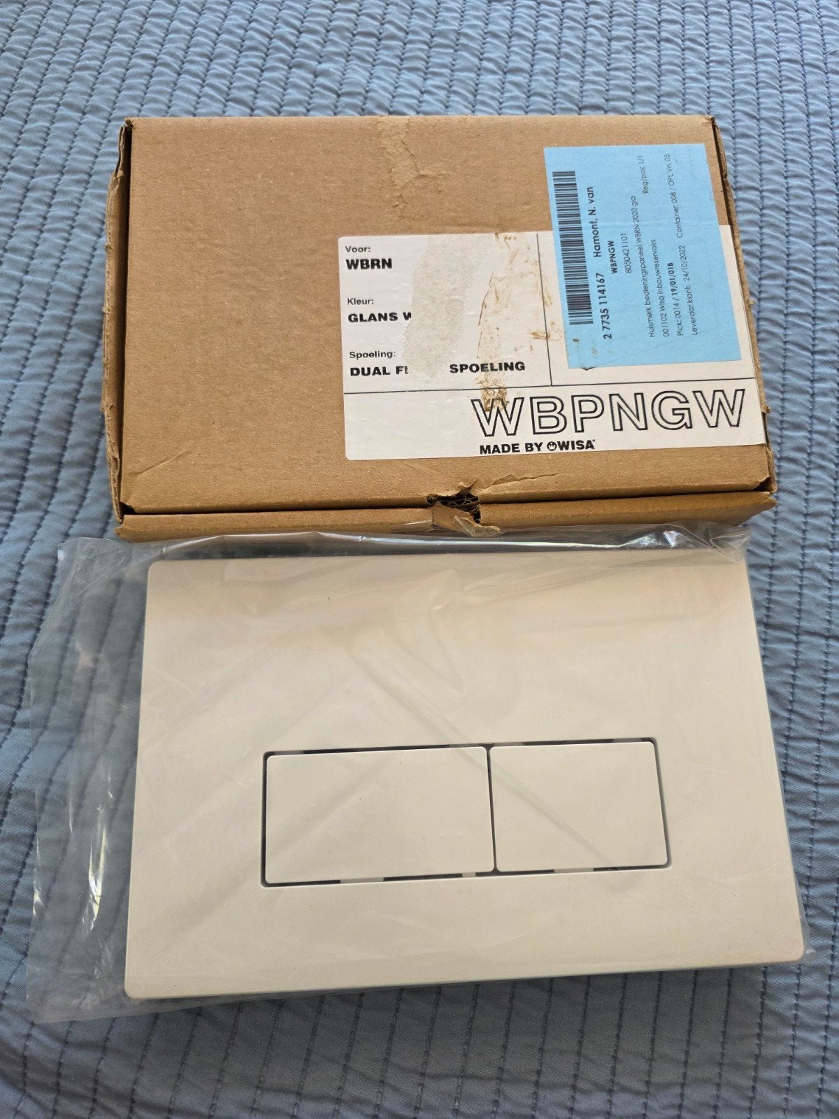 Wisa Spoelplaat Dual Flush Wit - Nieuw in doos, Ophalen of Verzenden, Nieuw, Toilet