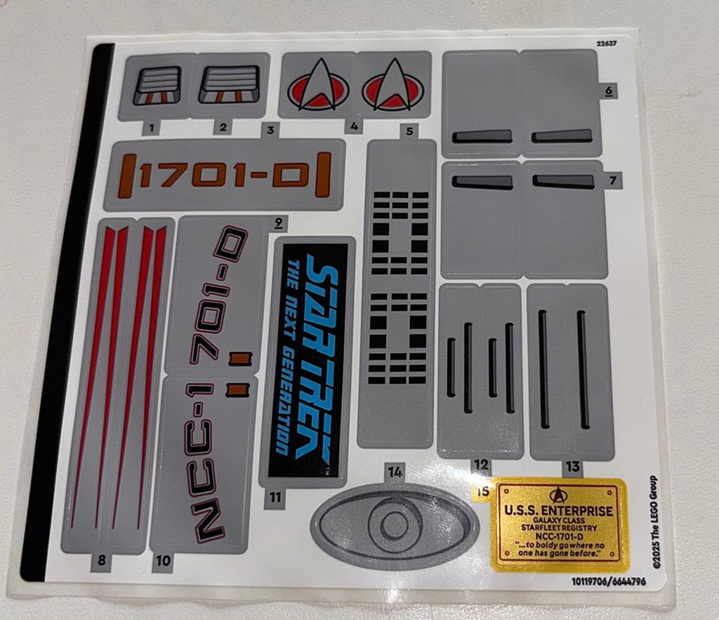 Misdruk Lego Star Trek USS Enterprise Stickervel 10356 Nieuw, Ophalen, Overige thema's, Lego, Accessoire