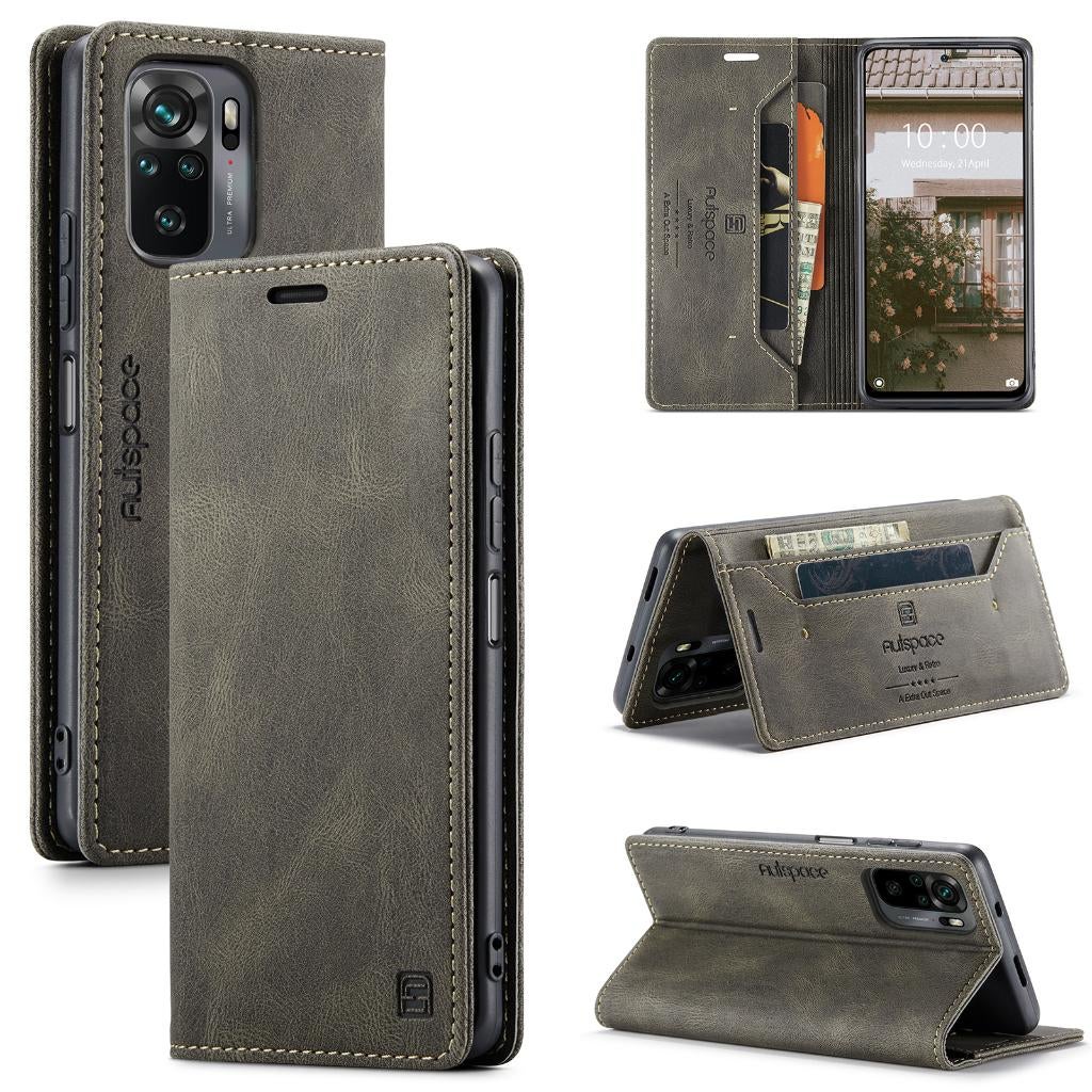 Luxe Flip Case met Kaarthouder voor Redmi Note 10s _ Bruin, Verzenden, Nieuw, Hoesje of Tasje