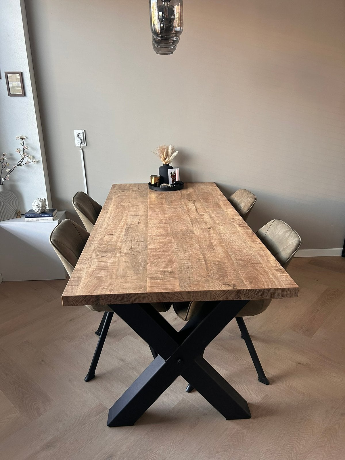 Industriele eettafel, Ophalen, 50 tot 100 cm, Zo goed als nieuw, 150 tot 200 cm