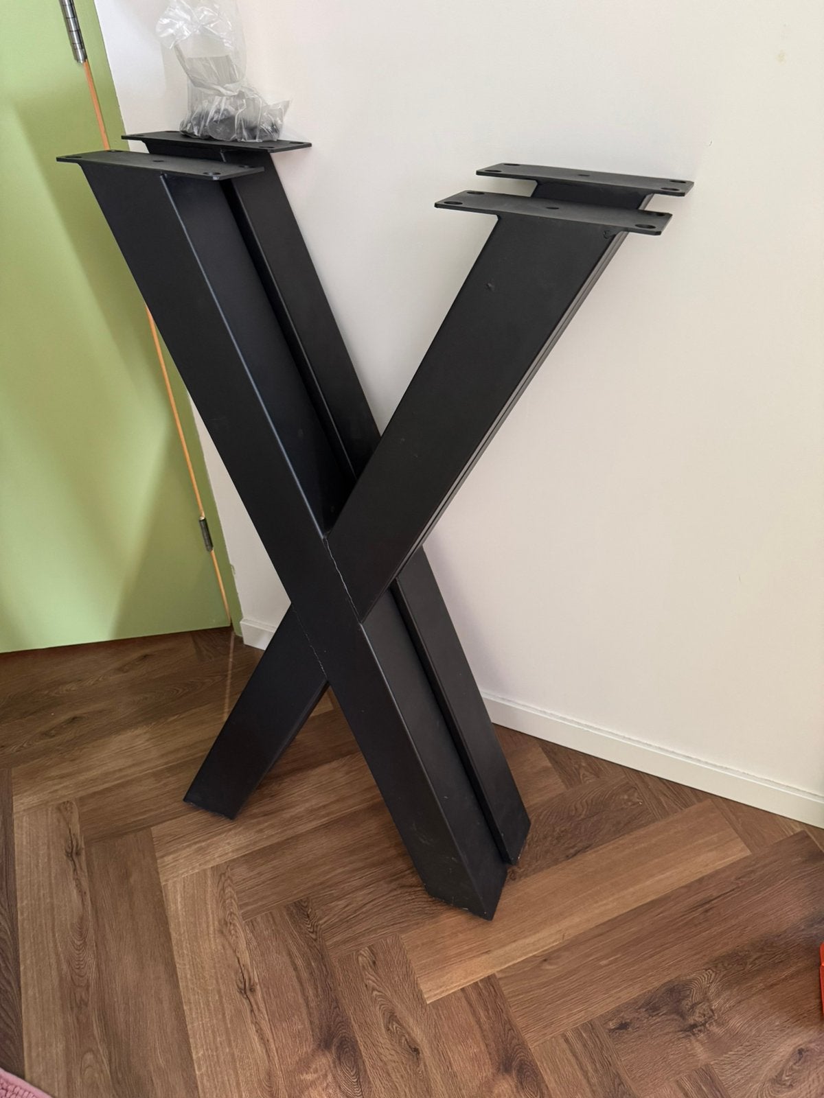 Tafelpoten X hoog statafel industrieel metaal, Tafelpoot, 50 tot 100 cm, Zo goed als nieuw, Metaal