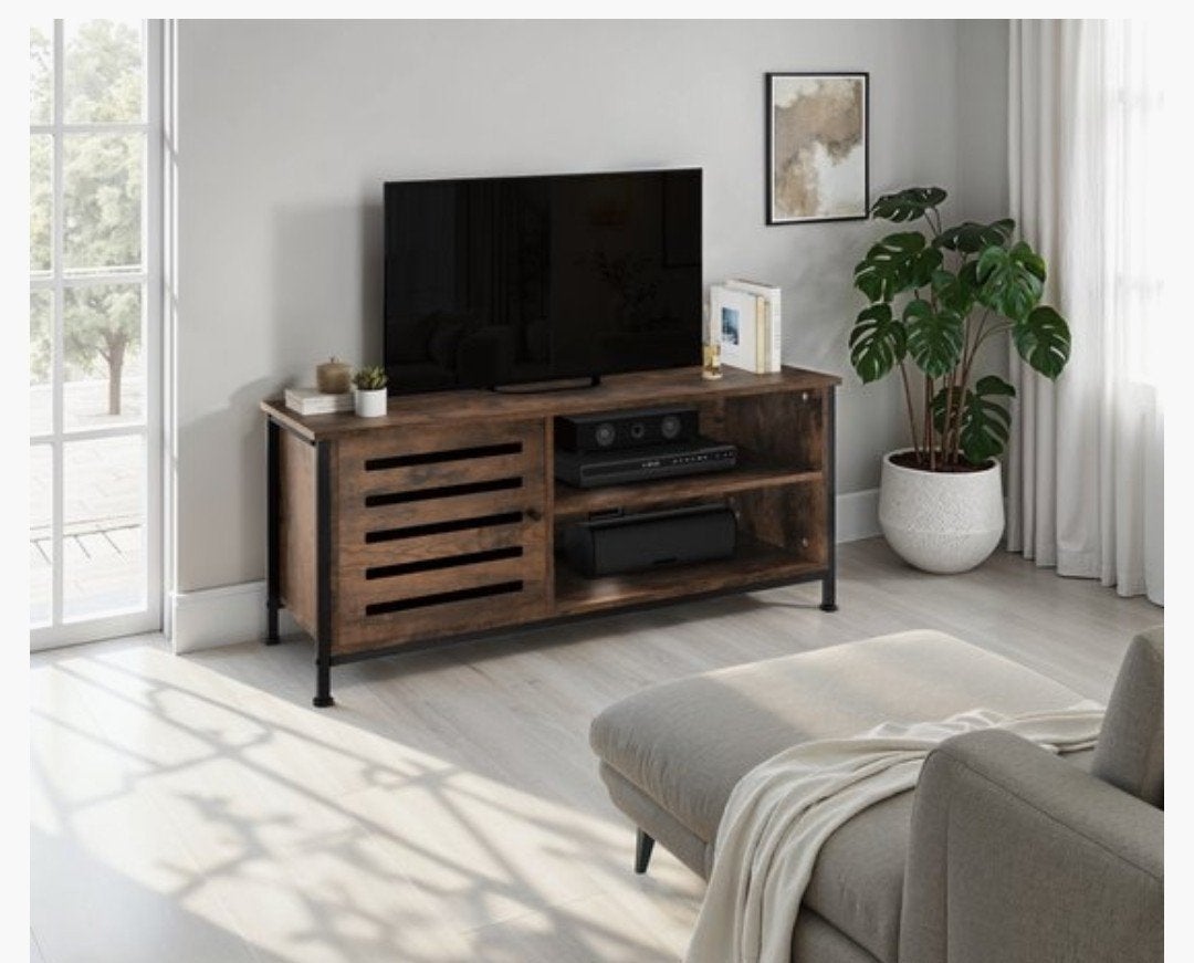 WEGENS SAMEN WONEN :ndustrieel TV-meubel met opbergruimte, 100 tot 150 cm, Zo goed als nieuw, Minder dan 100 cm, Industrieel