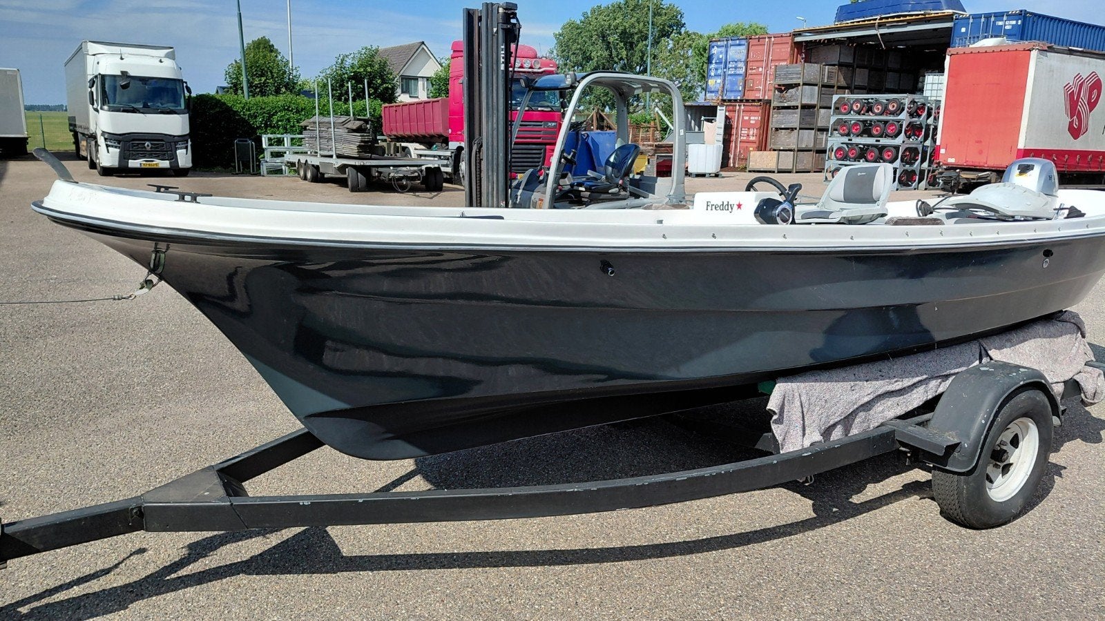 polyester sloep 6m 10 pk honda, Watersport en Boten, Ophalen, Polyester