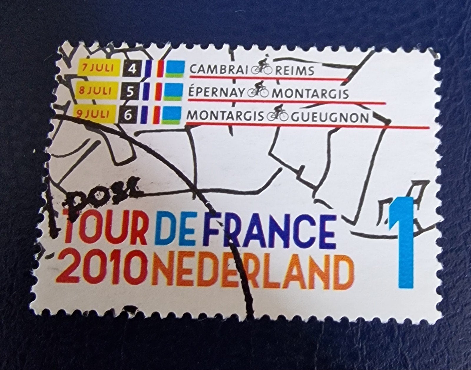 kv703 nvpg 2720  Tour de France 2010 Nederland, Postzegels en Munten, Ophalen of Verzenden, Na 1940, Gestempeld
