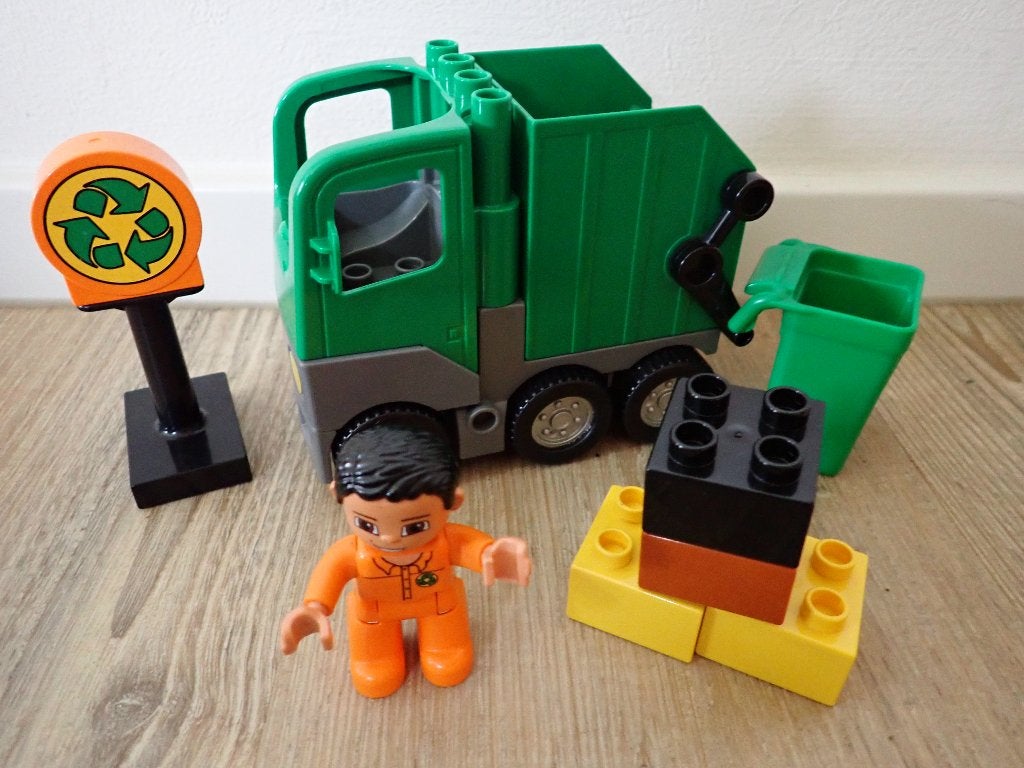 duplo vuilniswagen 5659, Ophalen of Verzenden, Zo goed als nieuw, Compleet, Duplo