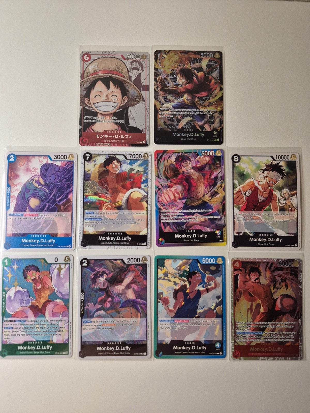 One Piece TCG Monkey D. Luffy Kaarten Collectie, Verzenden, Zo goed als nieuw, Meerdere kaarten, Foil