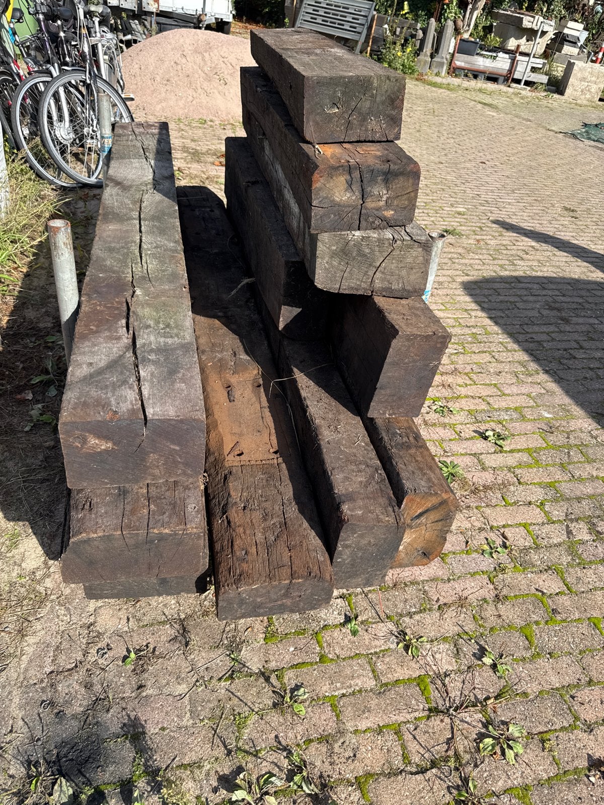15 x Nette Houten Spoorbielzen, Gebruikt, Biels, 200 cm of meer, Ophalen of Verzenden