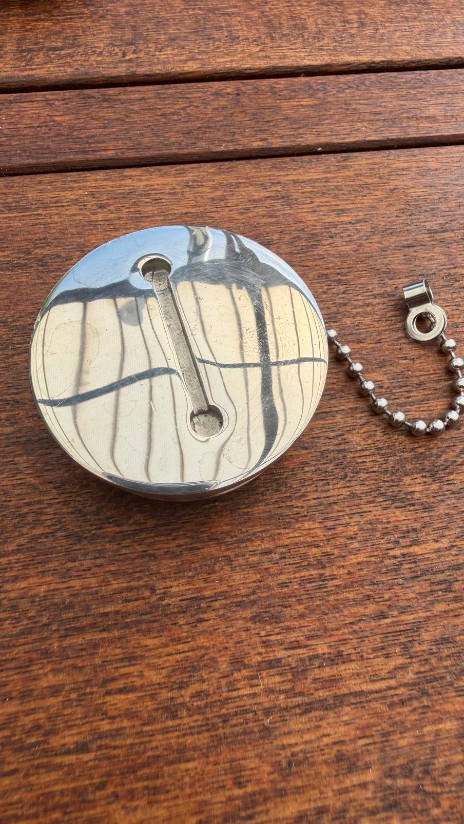 2x RVS tankdoppen met ketting, Ophalen of Verzenden, Nieuw, Kombuis en Sanitair