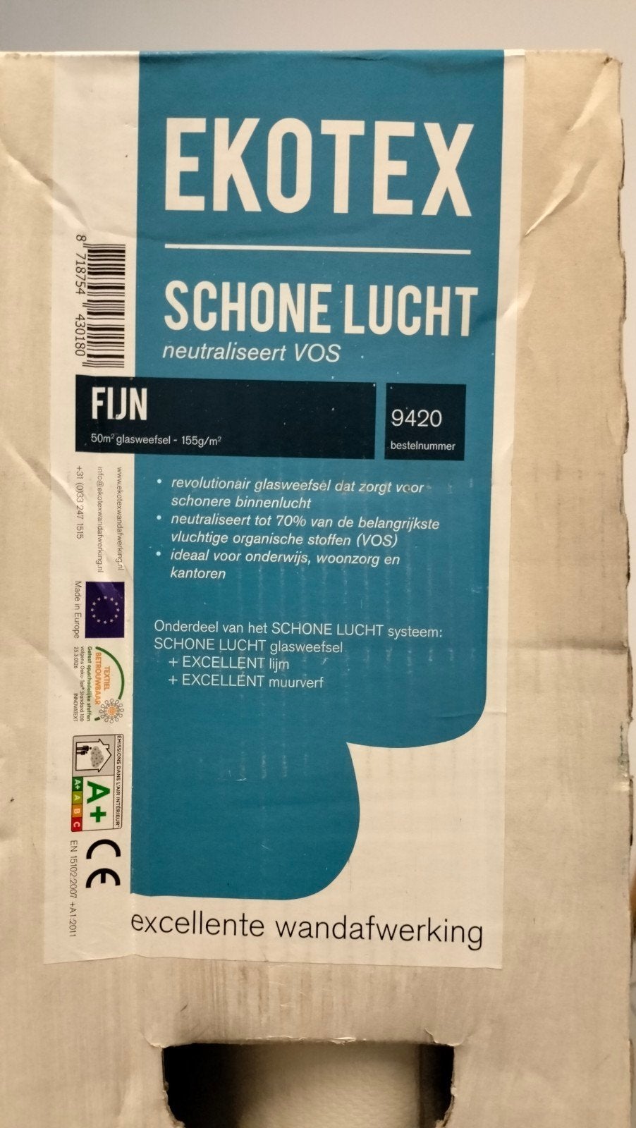 Ekotex Schone Lucht Glasweefsel - Fijn 50m², Ophalen, Nieuw