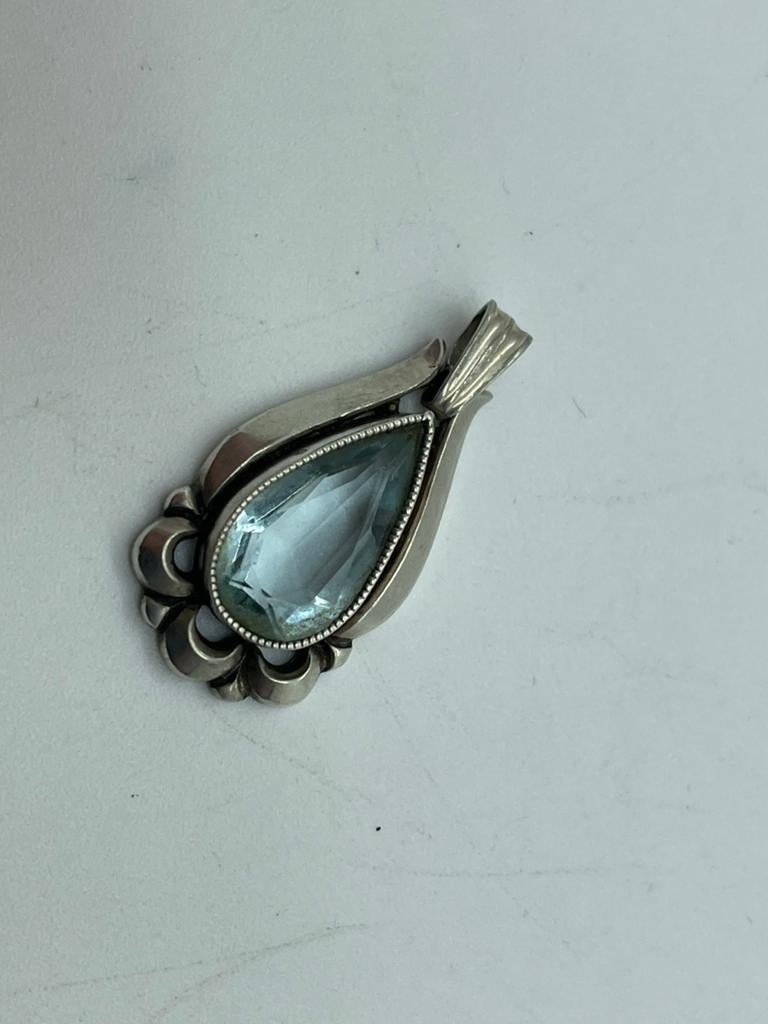 D988 Prachtige zilveren art nouveau hanger, Sieraden, Tassen en Uiterlijk, Antieke sieraden, Ophalen of Verzenden, Zilver, Hanger