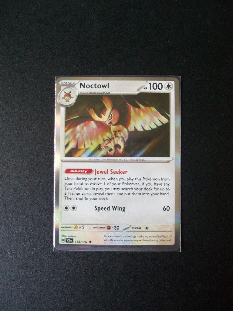 1844. Nieuwe Pokemon Kaart holo rare NOCTOWL HP100 (115/142), Verzenden, Nieuw, Losse kaart, Foil