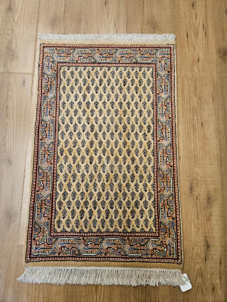 Handgeknoopt oosters tapijt mir 90x60, Info@SlatsAntiek.nl, Groen, 50 tot 100 cm, Perzisch