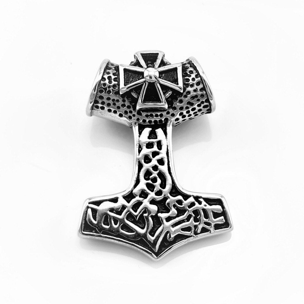XXL Thor s Hammer Stalen Hanger Maltezer Kruis RVS, Overige materialen, Birgitta-Gracht 33, 6465 EL Kerkrade, Nederland, Verzenden