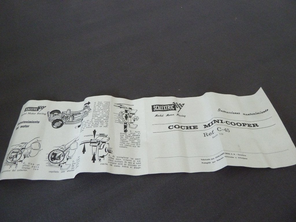 ORIGINELE LEAFLET:   SCALEXTRIC MINI COOPER C-45 ( spaans), Ophalen of Verzenden, Nieuw, Auto, Overige merken