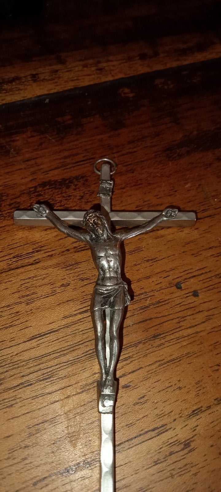 Vintage metalen kruisje -, Ophalen of Verzenden