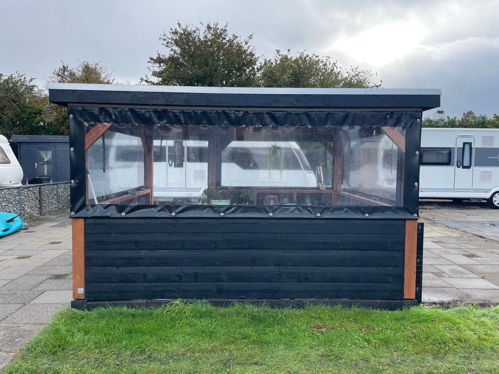 tuinhuis / tuinprieel / overkapping 3.50m x 3.00m, Ophalen, 200 tot 400 cm, 3 ramen of meer, 250 tot 500 cm