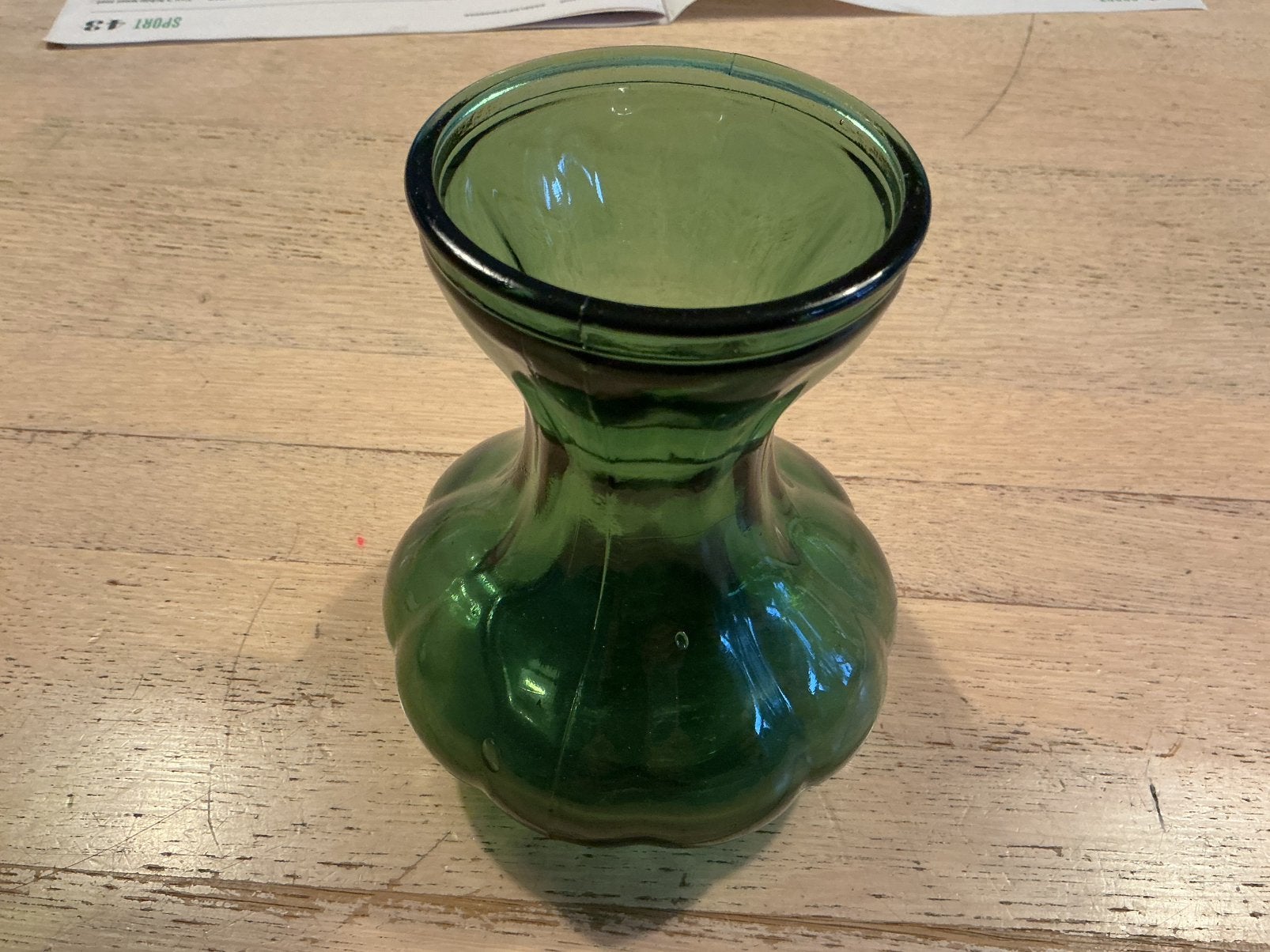 Vintage Hyacinth vaas Leerdam  Copier jaren 50. Donkergroen, Ophalen of Verzenden