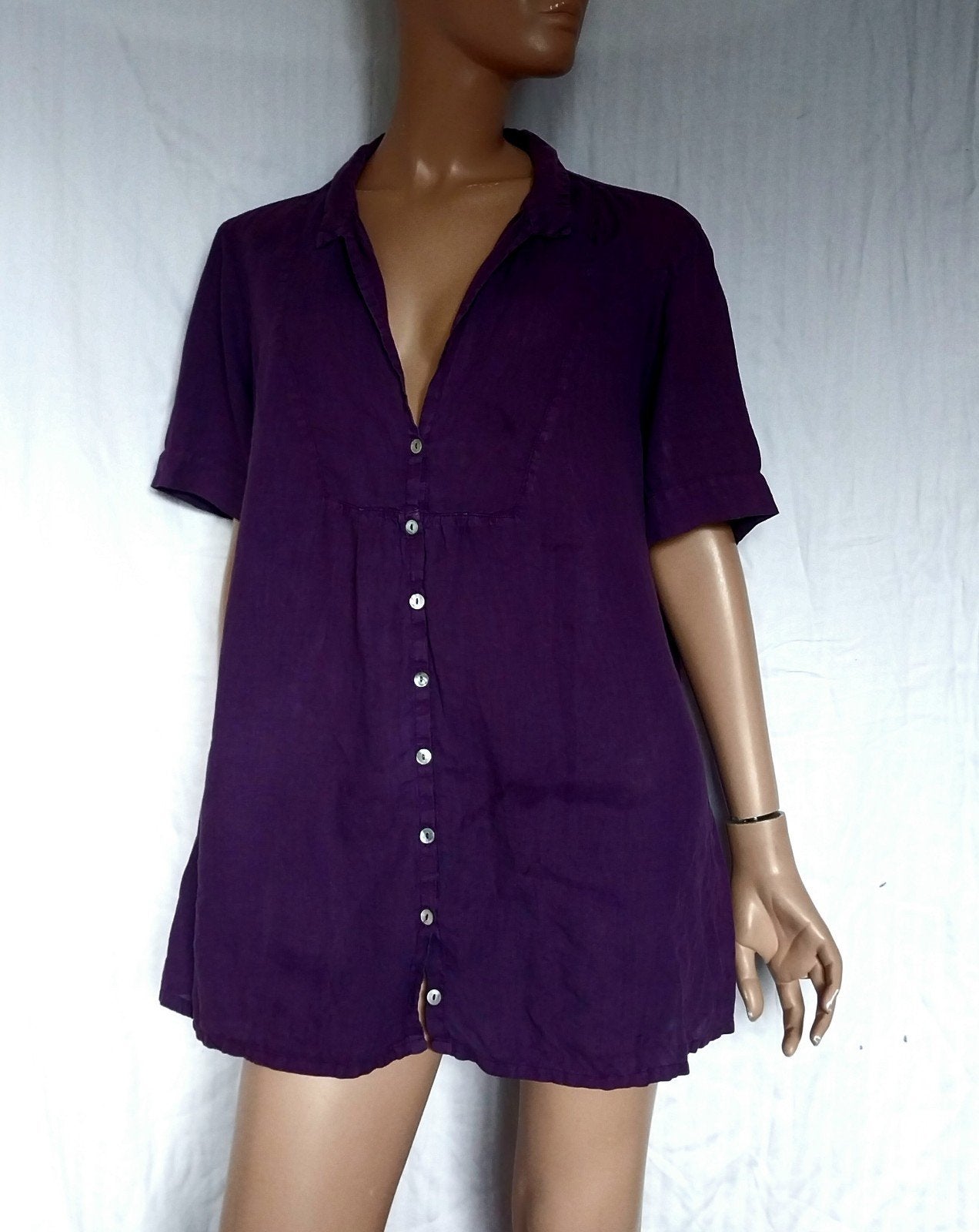 BACKSTAGE LINNEN Blouse,  Maat 44 - 46, Ophalen of Verzenden, Zo goed als nieuw, Maat 42/44 (L), Paars