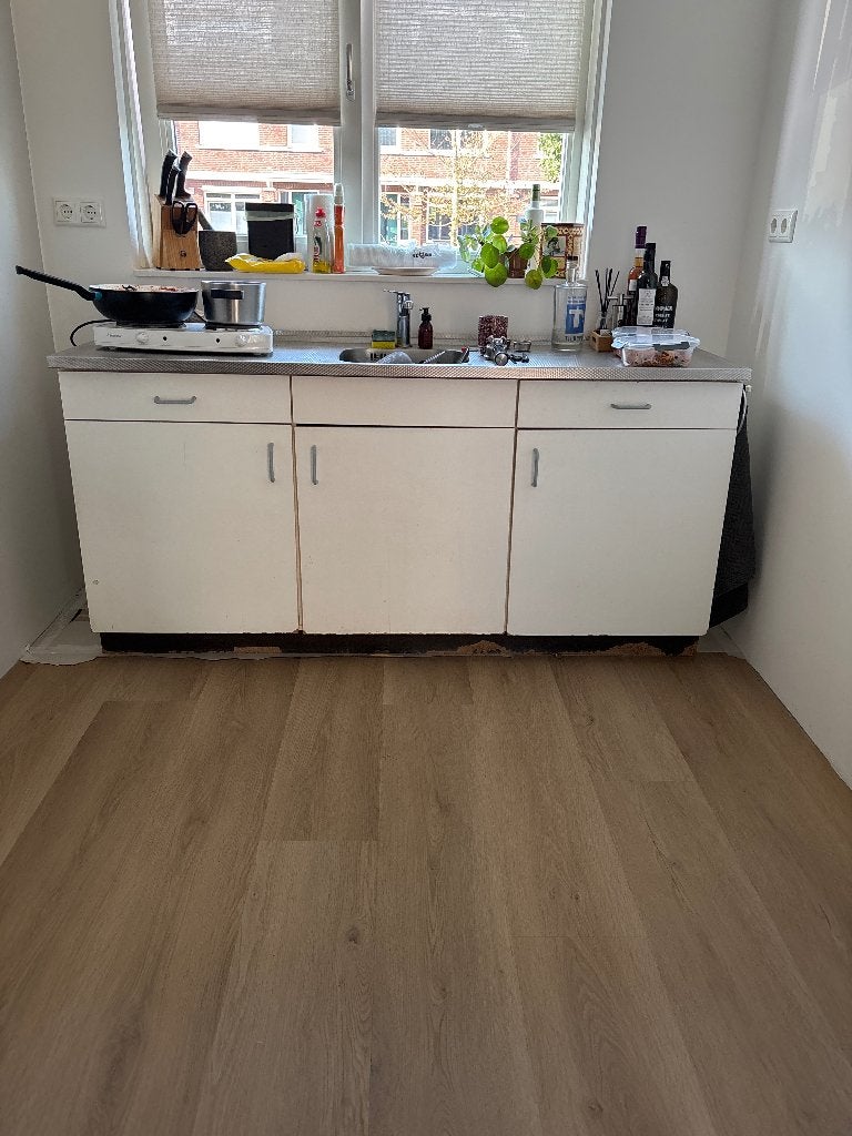 Keukenblok GRATIS, Huis en Inrichting, Ophalen, Gebruikt, Wit, Enkelwandige keuken