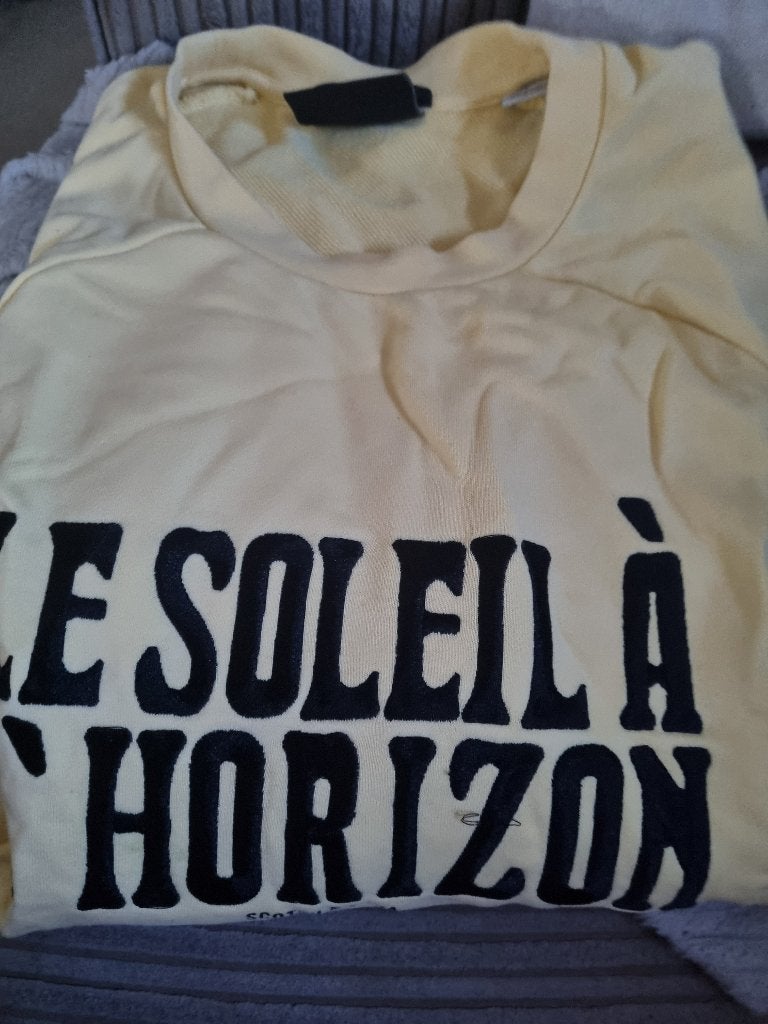 Scotch & Soda Maison Scotch sweater 'Le Soleil à l'Horizon', Maat 52/54 (L), Geel, Ophalen of Verzenden, Zo goed als nieuw