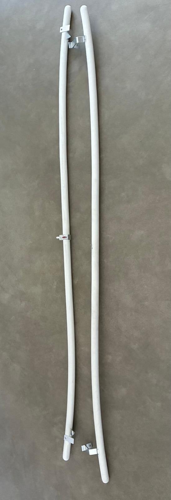 Set witte houten trapleuningen met metalen steunen, Doe-het-zelf en Verbouw, Ladders en Trappen, Ophalen, Gebruikt, Trap
