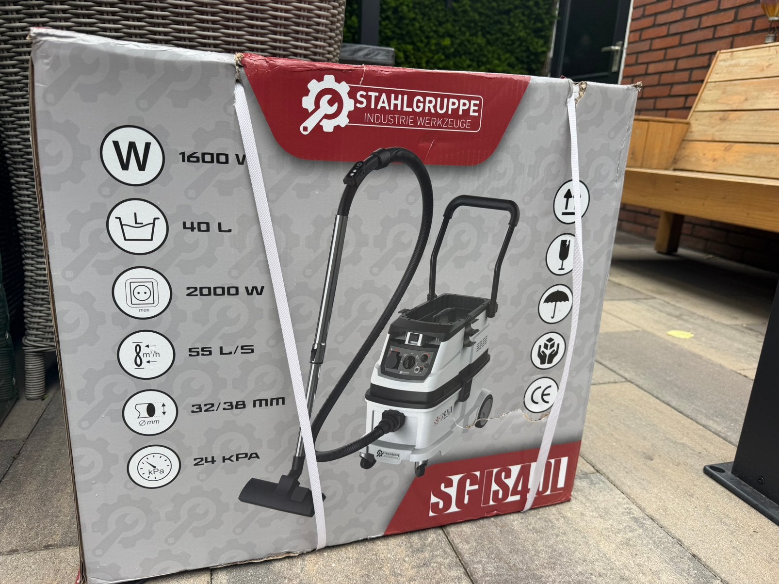 Stahlgruppe SGIS40L Bouw Stofzuiger Geschikt voor perslucht, Ophalen, Nieuw