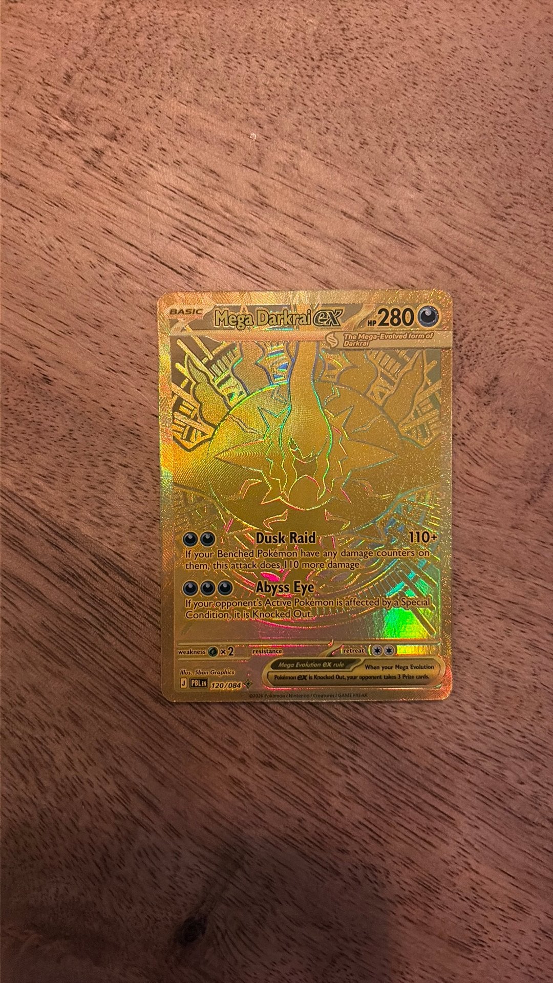 Mega Darkrai EX Pokémon kaart - Nieuwstaat, Ophalen of Verzenden, Nieuw, Losse kaart, Foil