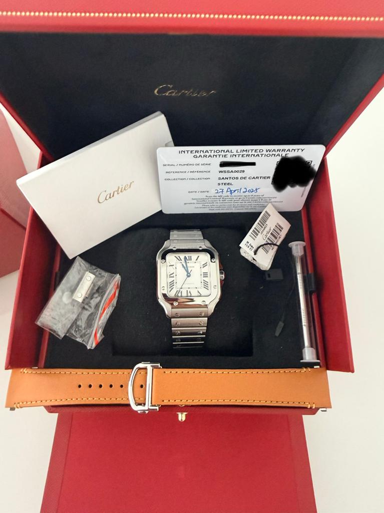 Cartier Santos (WSSA0029) - 2025, Ophalen of Verzenden, Zo goed als nieuw, Leer, Overige merken
