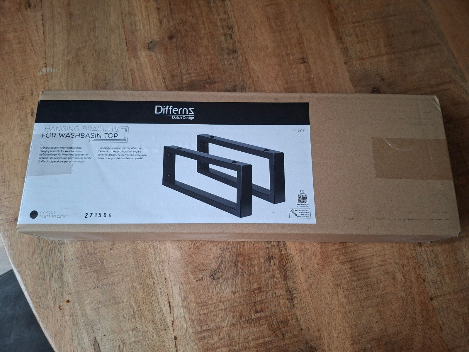Difterenz Ophangbeugels voor wastafelblad - Mat Zwart, Minder dan 50 cm, Overige typen, Nieuw, Ophalen of Verzenden