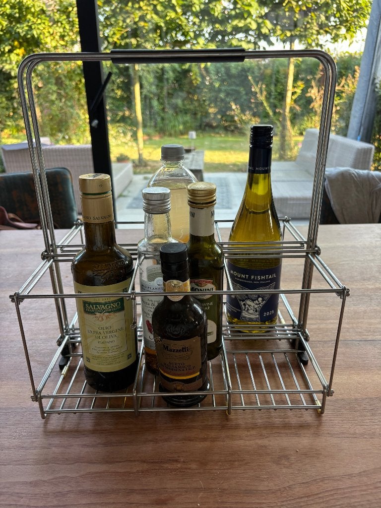 Metalen flessenrek/drankdrager merk Ad Hoc, Ophalen, 5 tot 15 flessen, Zo goed als nieuw, Metaal