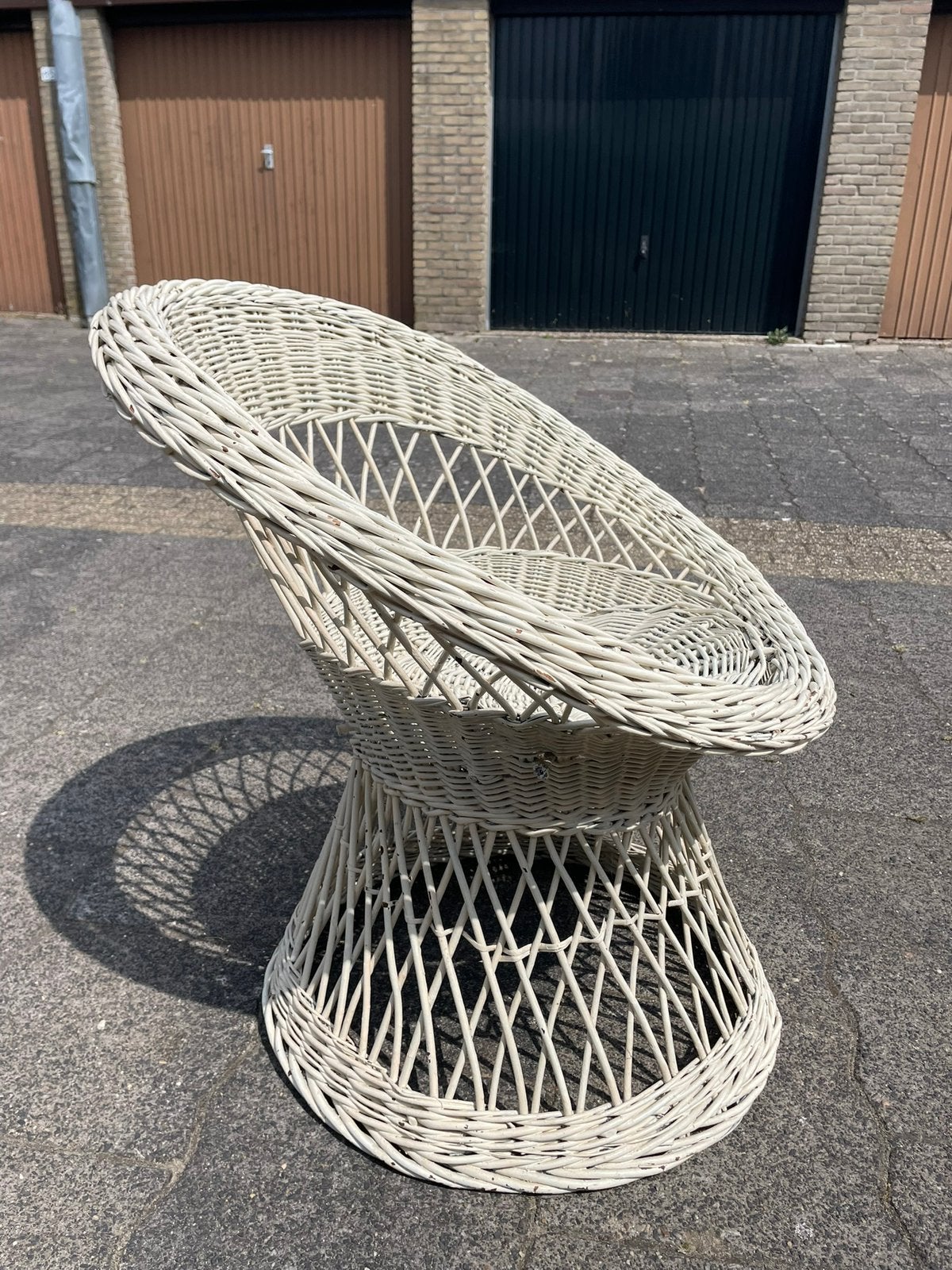 Rotan stoel, Ophalen, Gebruikt, Wit, Riet of Rotan