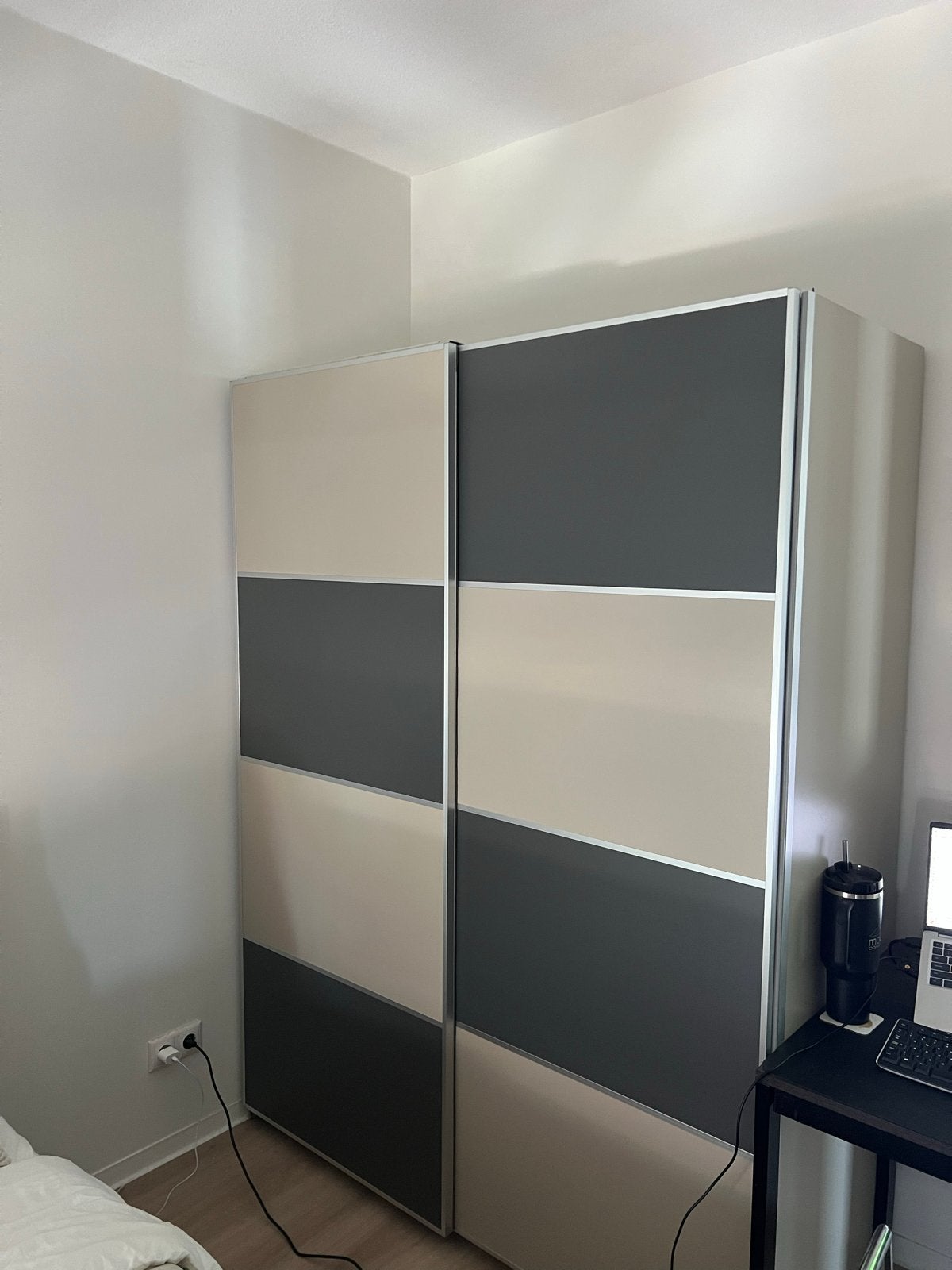 PAX kledingkast (TAUPE/BEIGE) met schuifdeuren & planken, Ophalen, Gebruikt, 200 cm of meer, 150 tot 200 cm