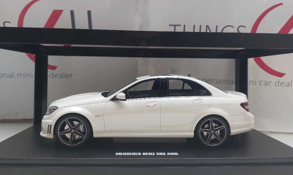 GT Spirit 1:18 Mercedes-Benz C63 AMG 2007 wit metallic, Ophalen of Verzenden, Nieuw, Auto, Overige merken