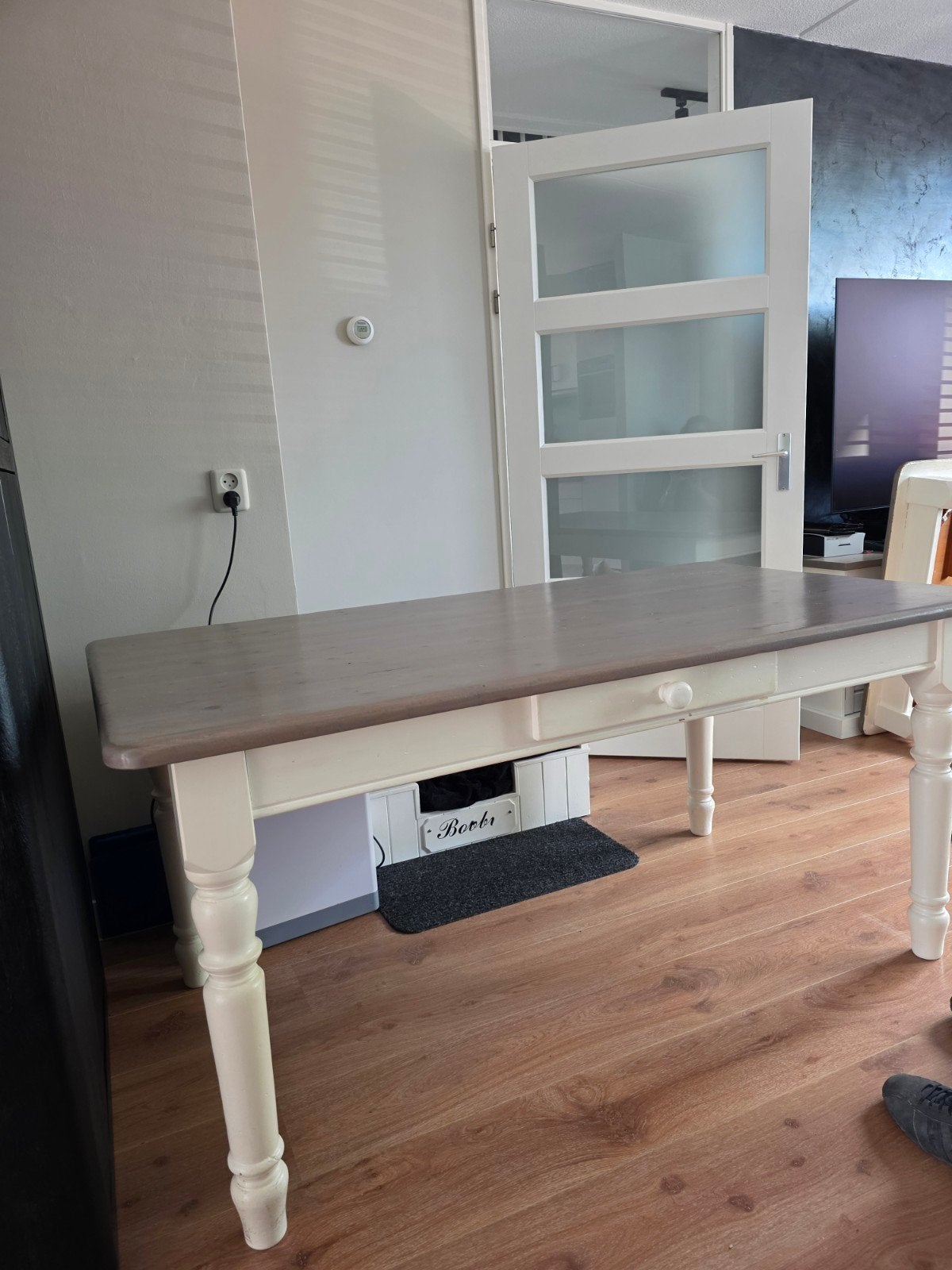 Mooie eettafel 160x90 cm - Landelijke stijl, Ophalen, Gebruikt, 50 tot 100 cm, Vier personen