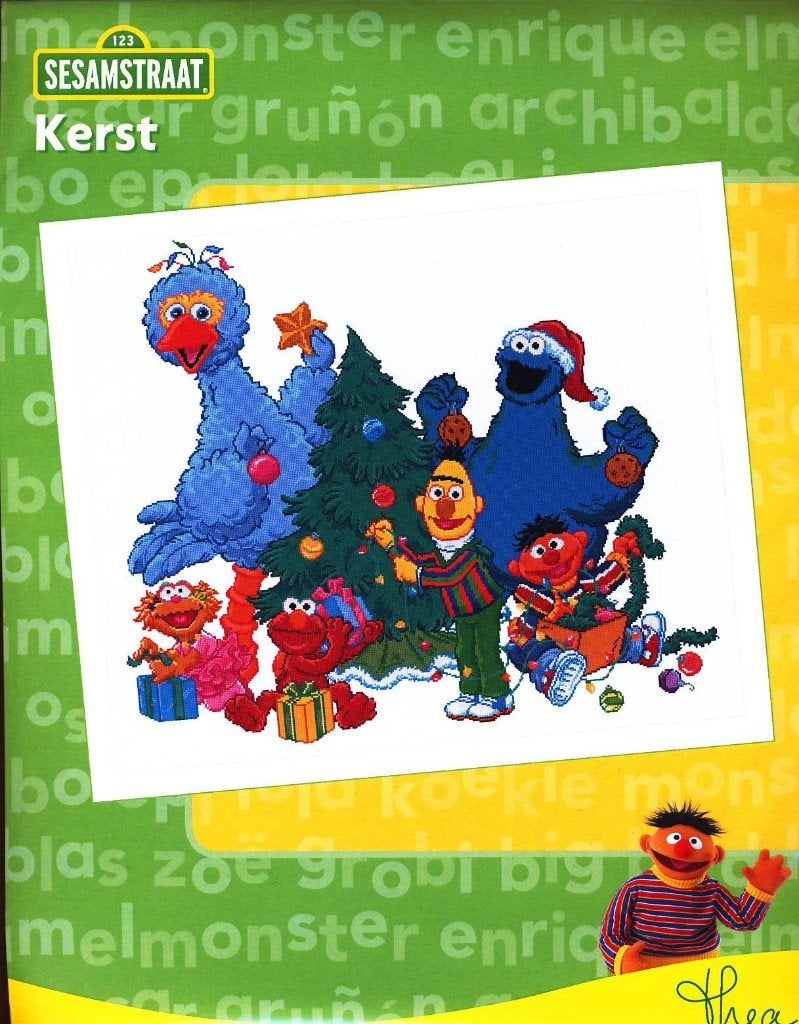 Cado aanbieding sesamstraat groot borduurpakket, KERST 761A, Ophalen of Verzenden, Nieuw, Handborduren, Borduurpakket