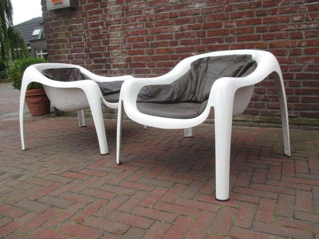 space age design glasfiber fauteuils Artemide jaren 70 retro, Ophalen, Gebruikt, Kunststof, ?