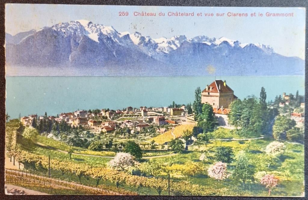 Château du Châtelard Zwitserland 1927, Ophalen of Verzenden, 1920 tot 1940, Gelopen, Overig Europa