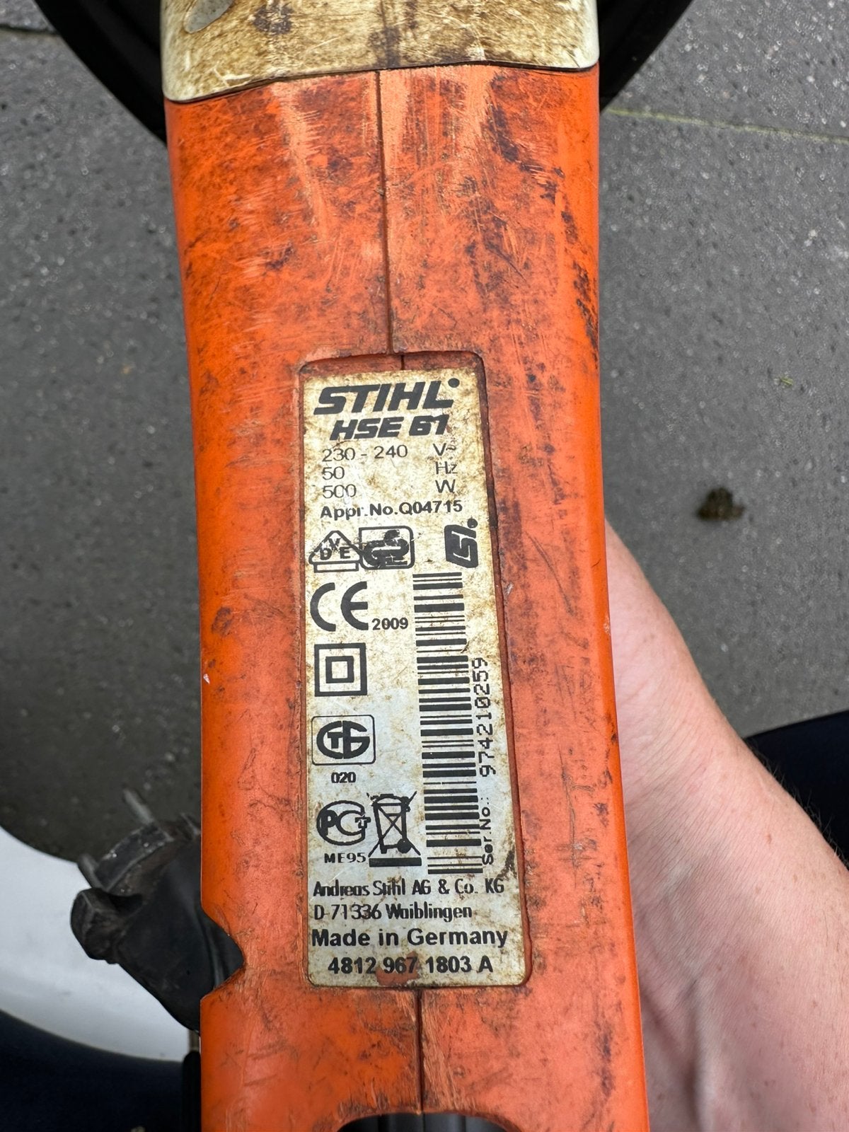 Stihl electrische heggeschaar HSE 61, Ophalen, Gebruikt